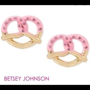 Betsey Johnson Pretzel Stud Earrings.